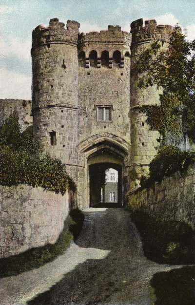 Poort, Carisbrooke Kasteel door English Photographer